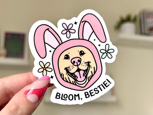 Bloom Bestie Dog sticker, mental health