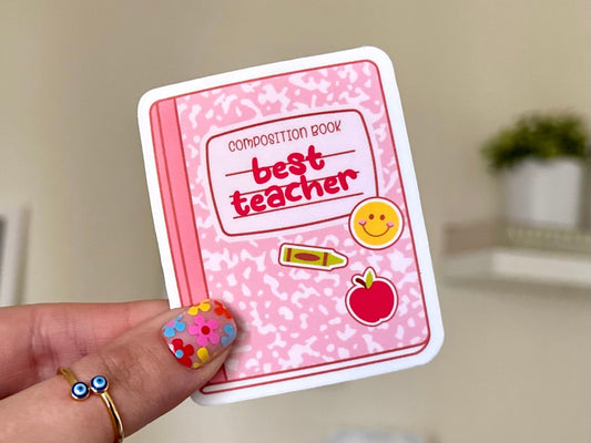 Best Teacher Notebook sticker