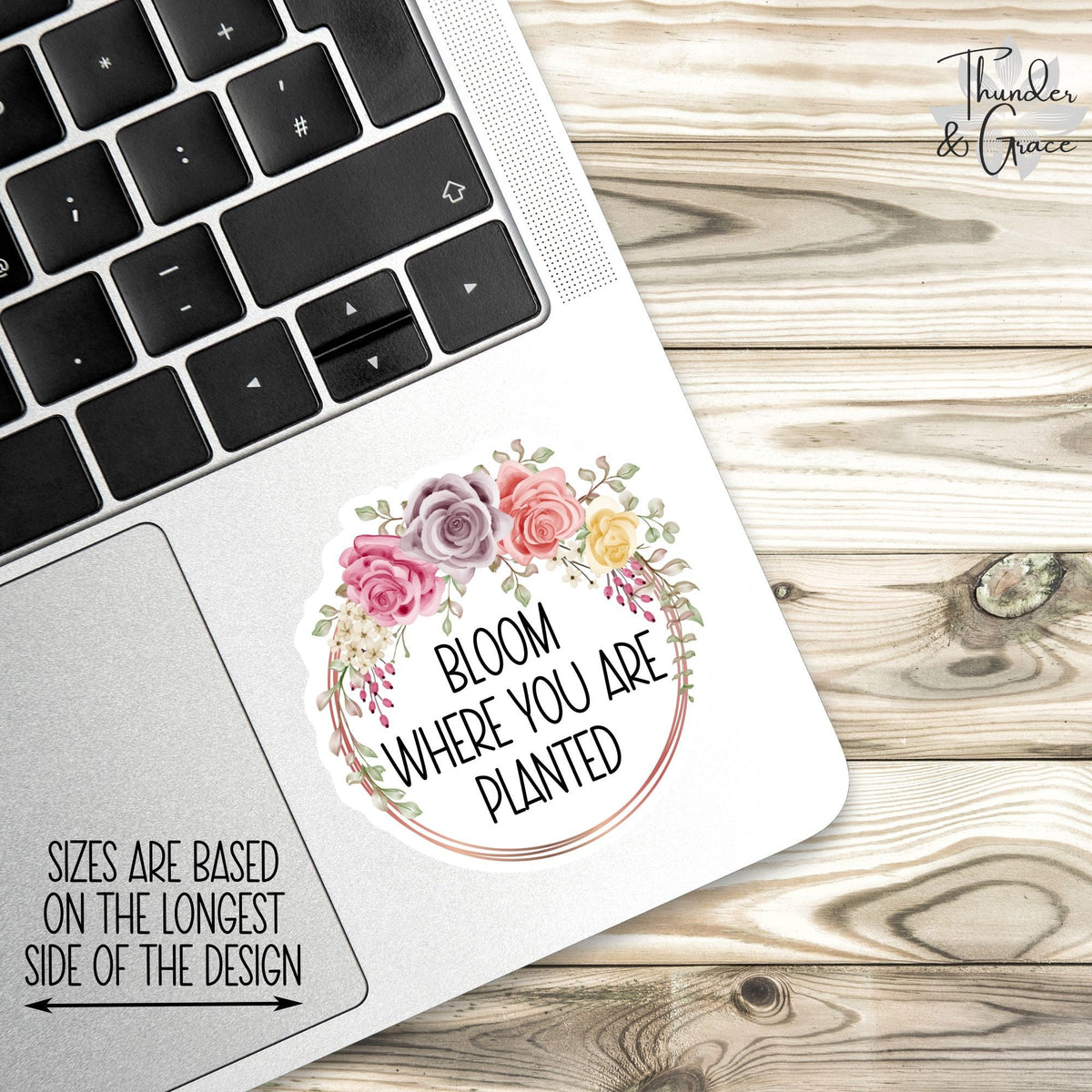 Bloom Where You Are Planted sticker, words of affirmation – view 3