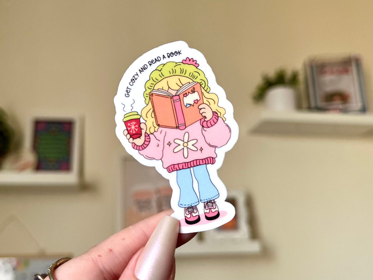 Get Cozy & Read a Book sticker