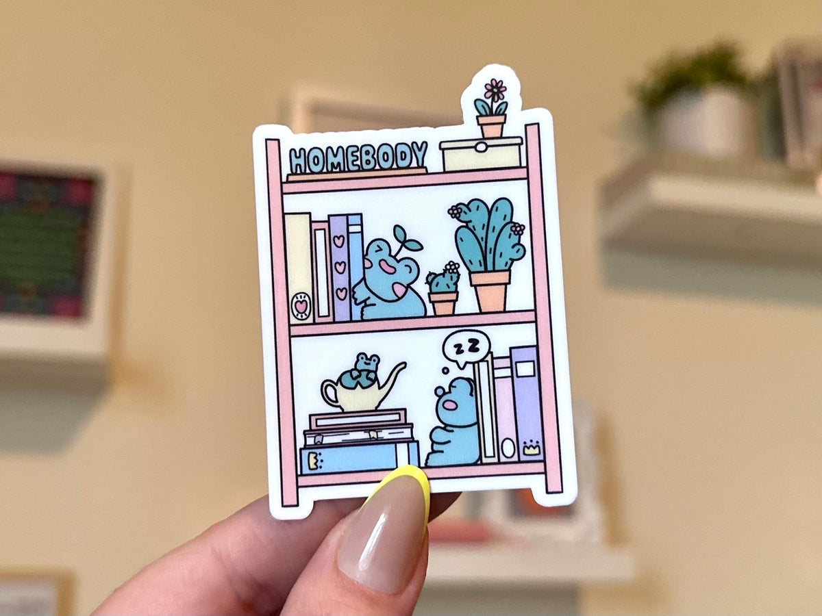 Homebody Bookshelf sticker