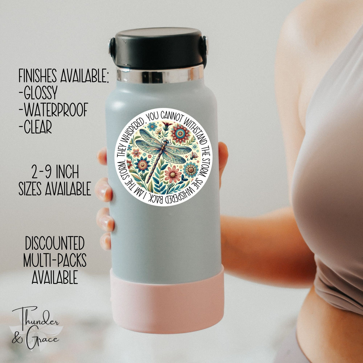 I Am the Storm sticker, warrior quote – view 3