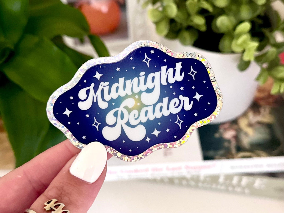 Midnight Reader * Glitter Background sticker