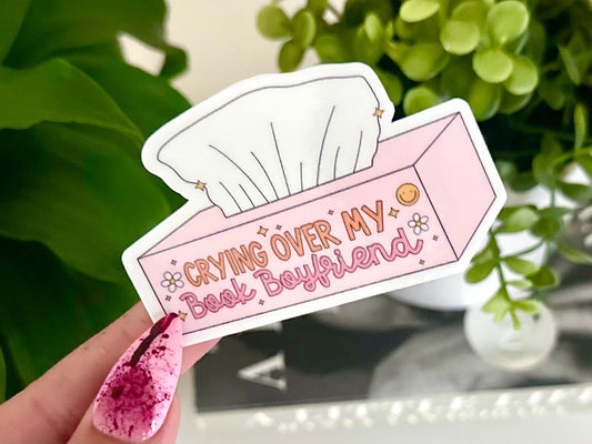 Crying Over My Book Boyfriend sticker