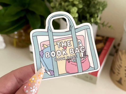 The Book Bag Book Babe sticker, book club