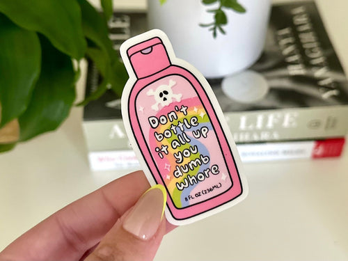 Don't Bottle It Up sticker, mental health