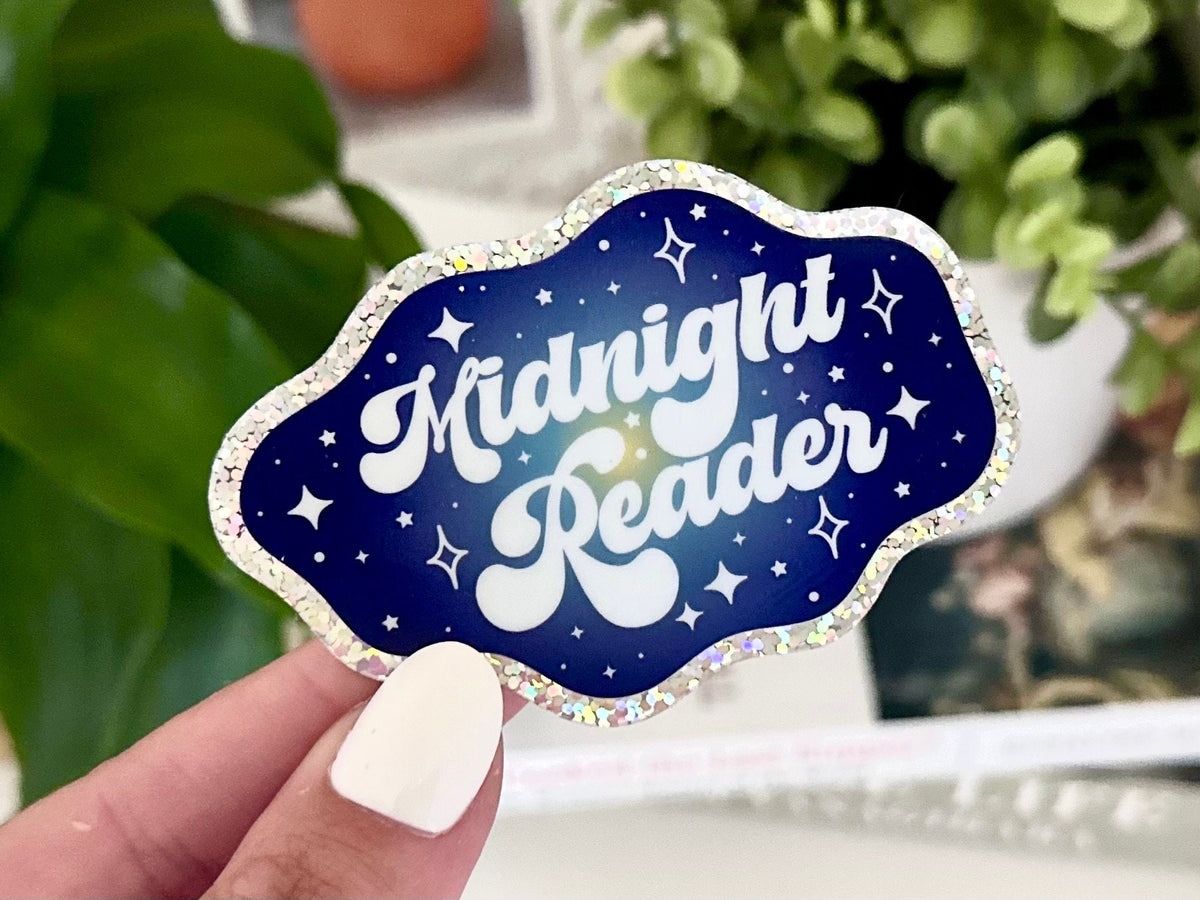 Midnight Reader * Glitter Background sticker – view 2
