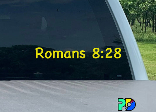 Romans 8:28 Vinyl Decal vinyl decal, choose your color