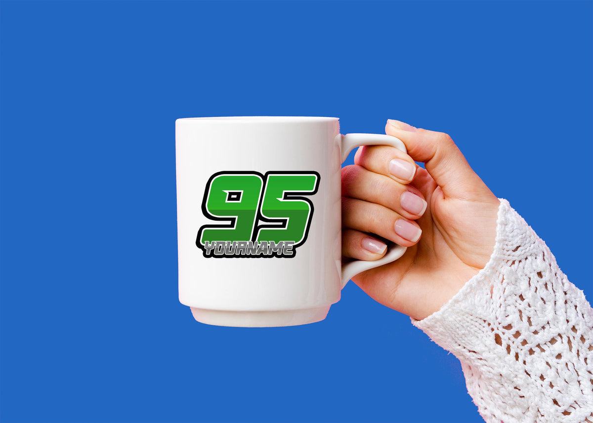 Custom RC racing sticker with a name and number – view 2