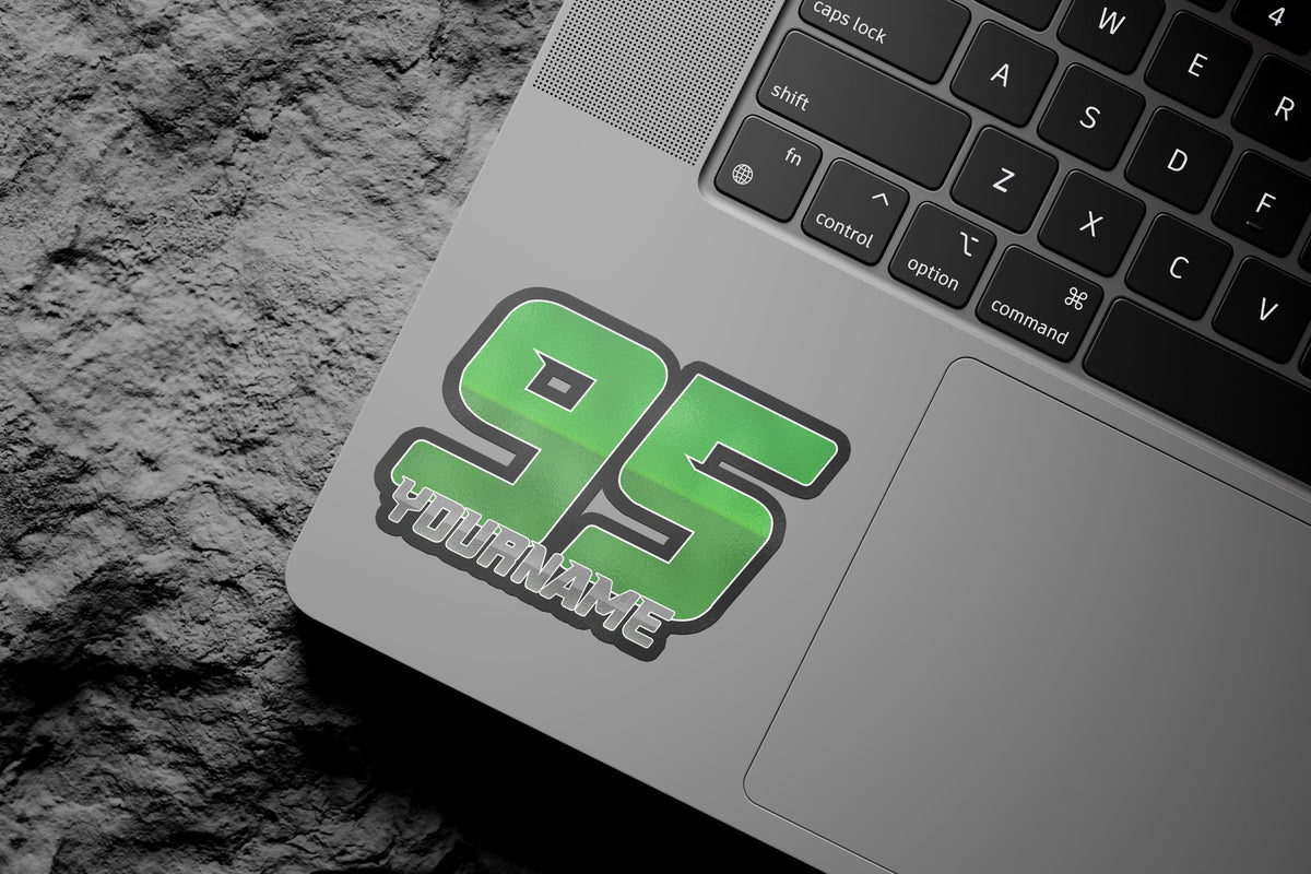 Custom RC racing sticker with a name and number – view 4