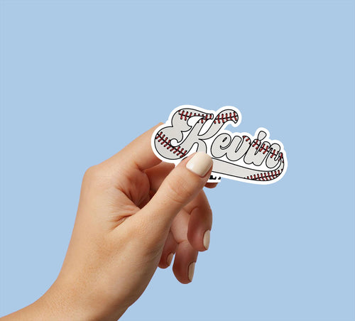Custom script name sticker for helmets and hard hats