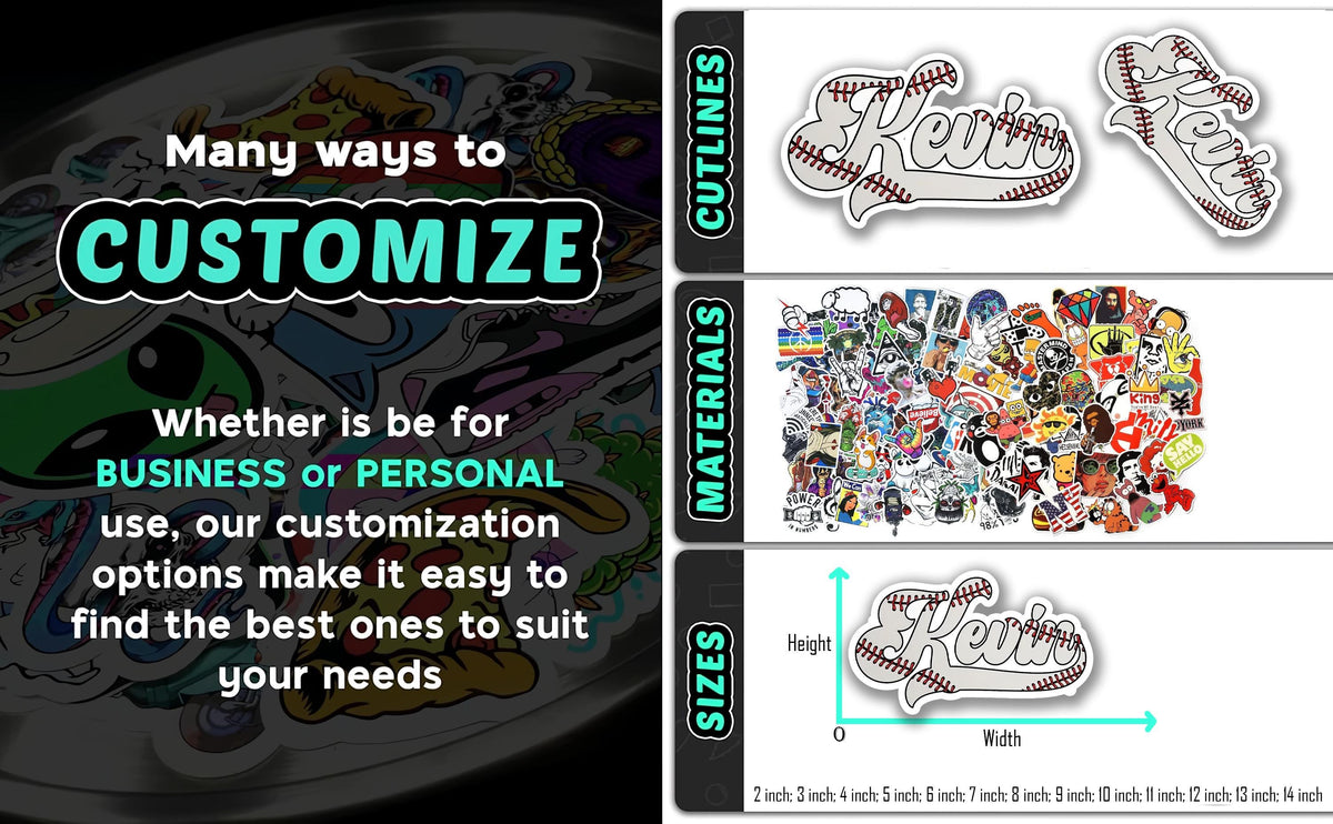 Custom script name sticker for helmets and hard hats – view 2