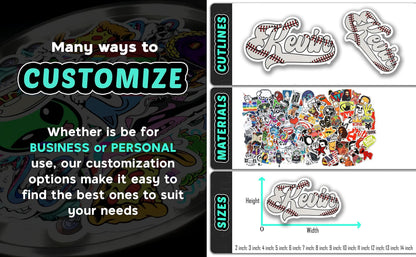 Custom script name sticker for helmets and hard hats – view 2