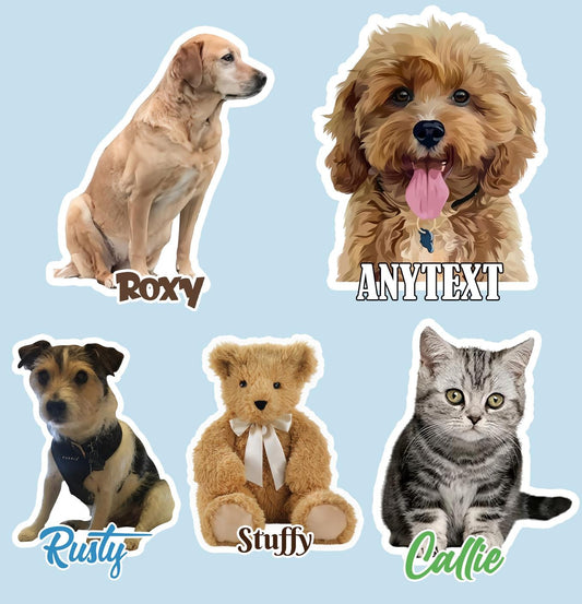 Custom Pet Photo Sticker with Name by Stickreews