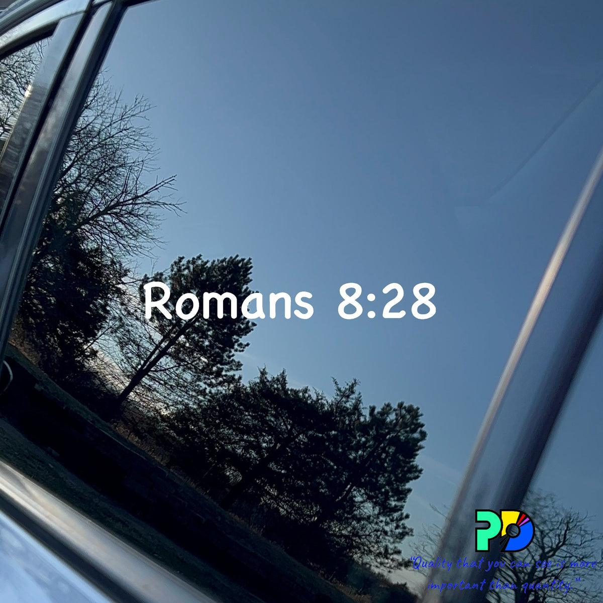Romans 8:28 Vinyl Decal vinyl decal, choose your color – view 4