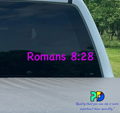 Romans 8:28 Vinyl Decal vinyl decal, choose your color – view 3
