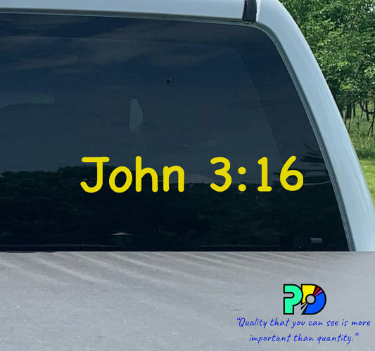 John 3:16 Vinyl Decal vinyl decal, choose your color