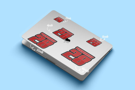Custom classic racing name and number sticker