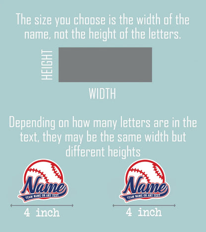 Custom baseball logo sticker with a name and team text – view 3
