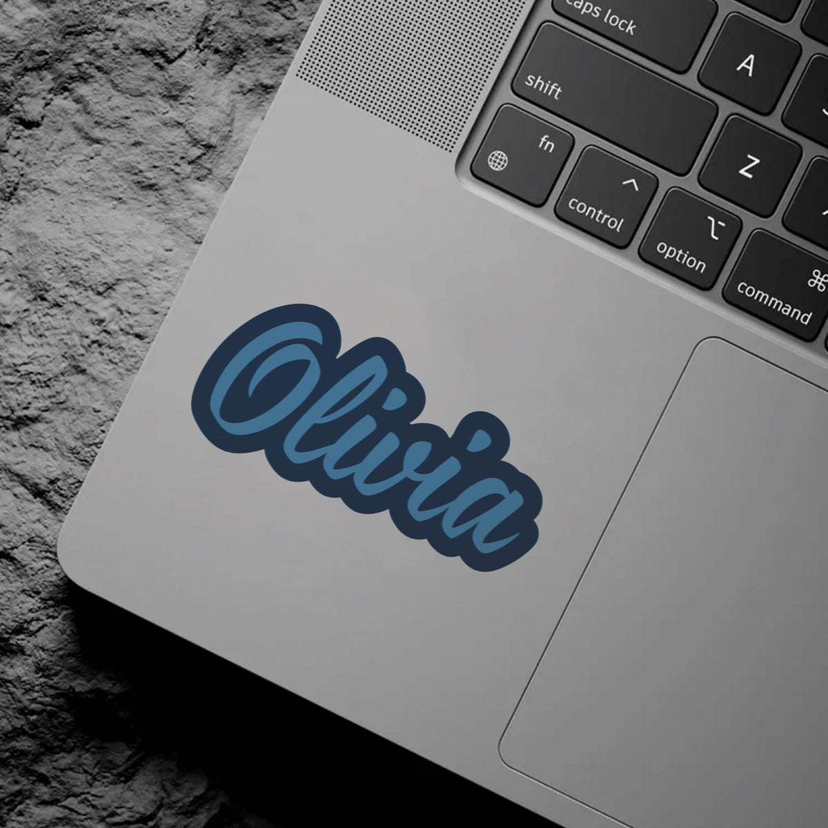 Custom colorful name stickers shown in seven different font styles – view 6