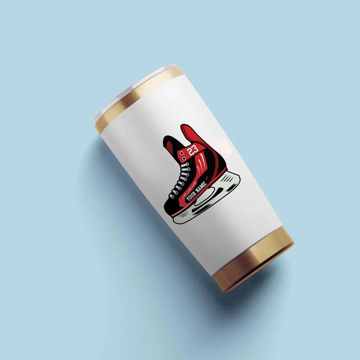 Custom hockey skate and jersey sticker with a name and number – view 2
