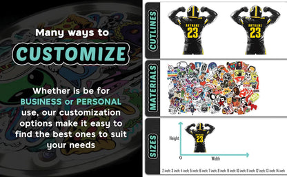 Custom American football jersey number sticker with a name – view 4