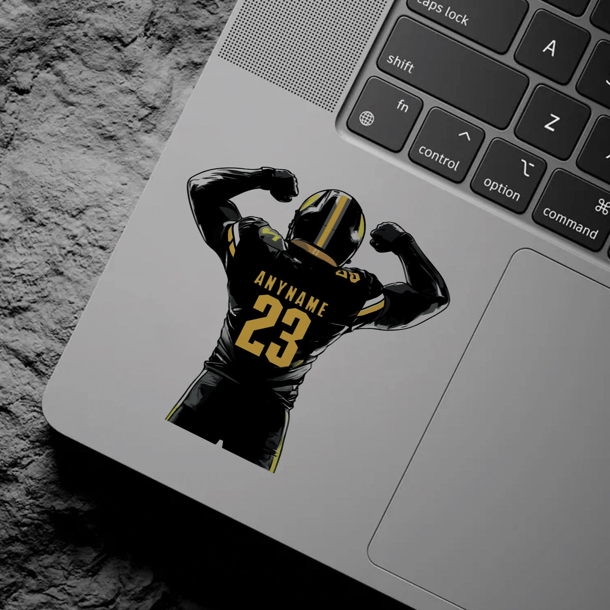 Custom American football jersey number sticker with a name – view 6