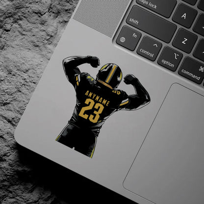 Custom American football jersey number sticker with a name – view 6