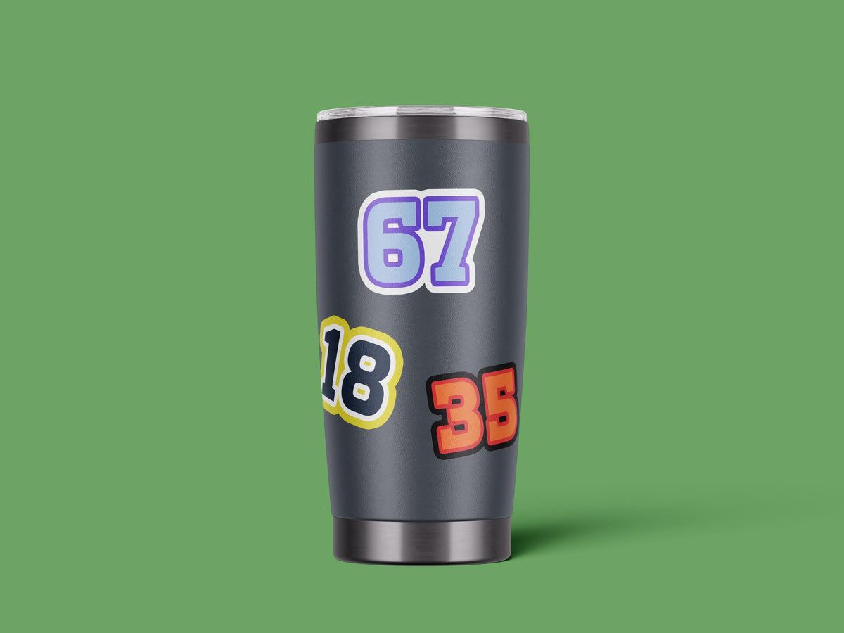 Custom sports jersey number sticker in up to three colors – view 3