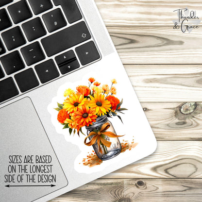 Autumn Flower Mason Jar sticker, car for women – view 2
