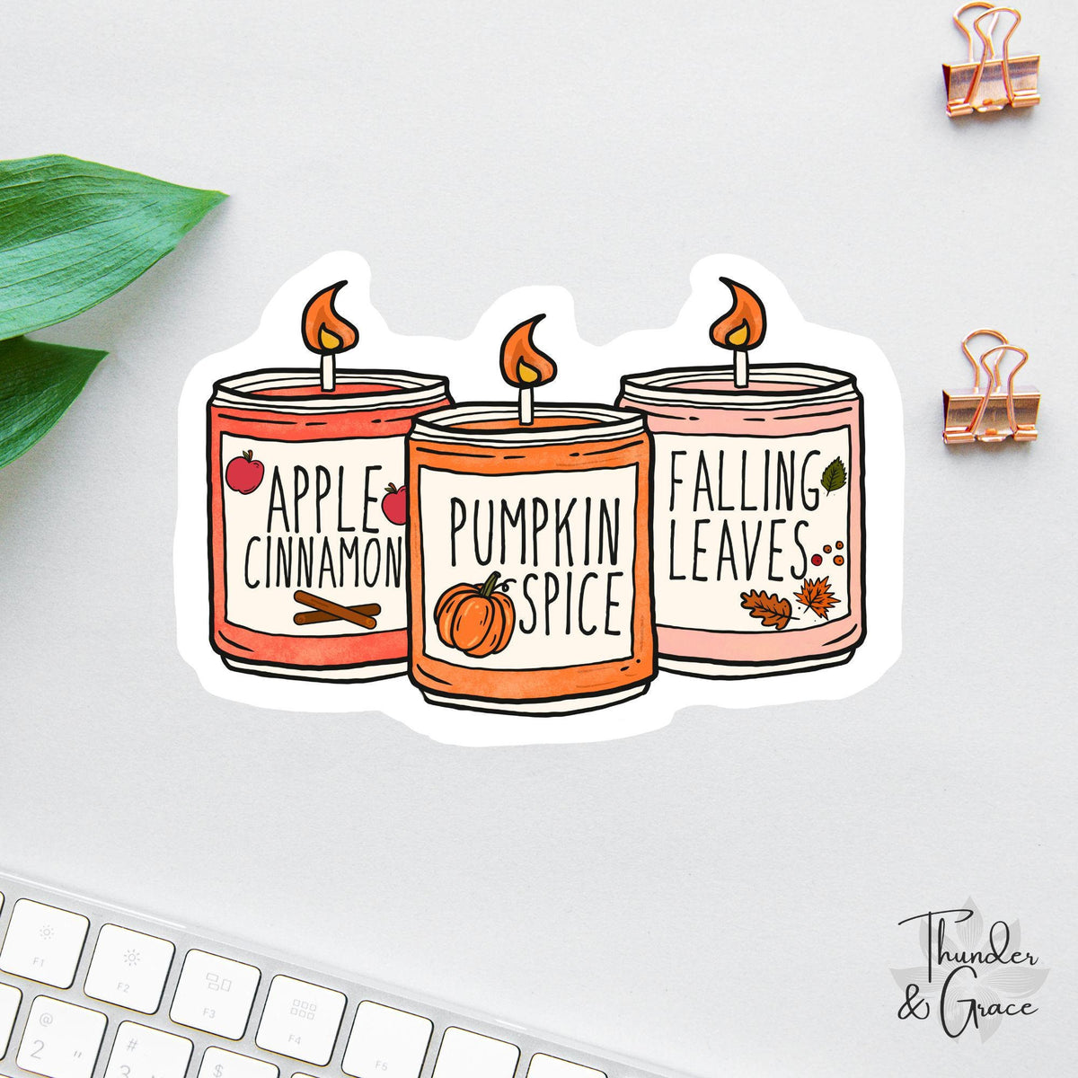 Fall Candles sticker, apple cinnamon