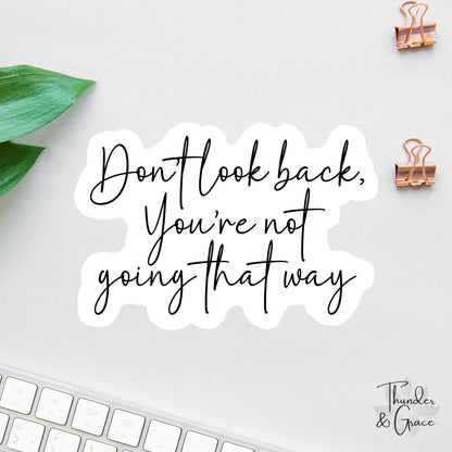 Don't Look Back sticker, car for women