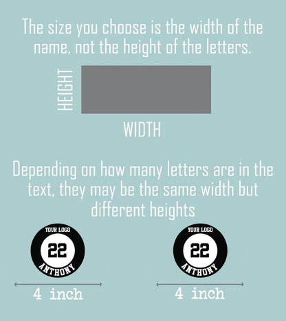 Custom round bat knob stickers with a number and name – view 4