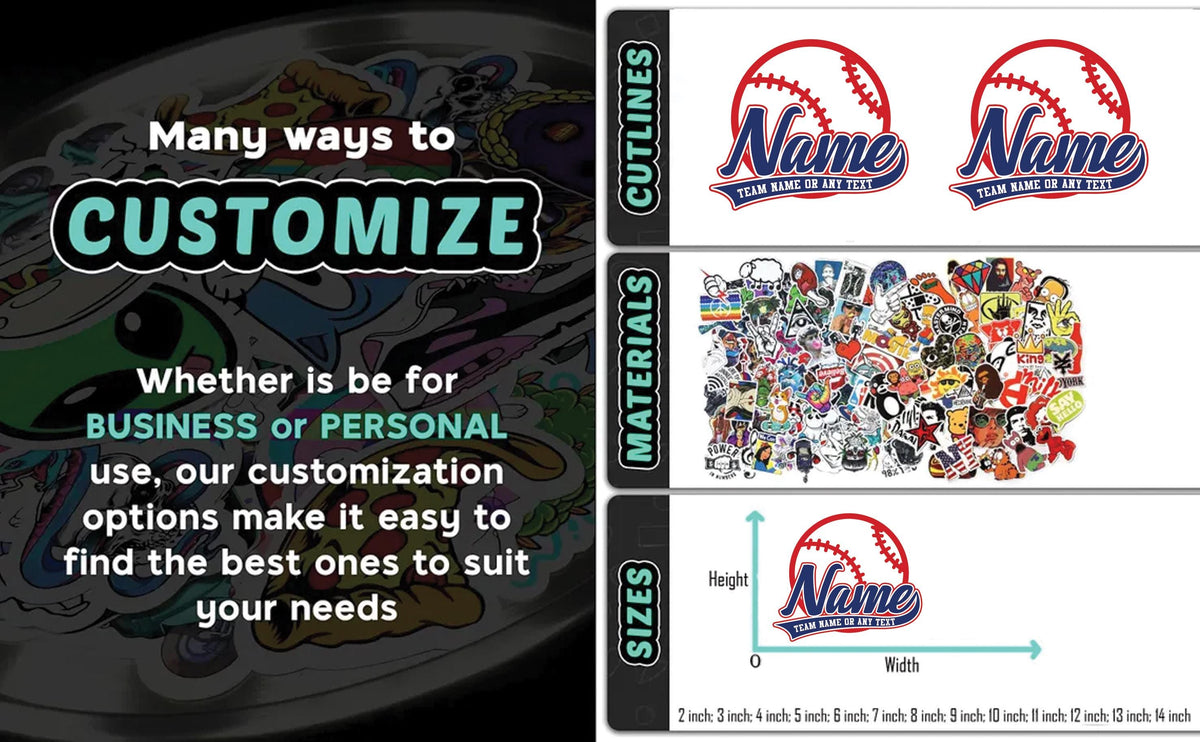Custom baseball logo sticker with a name and team text – view 4