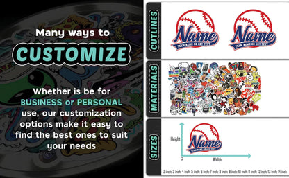 Custom baseball logo sticker with a name and team text – view 4