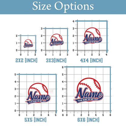Custom baseball logo sticker with a name and team text – view 7