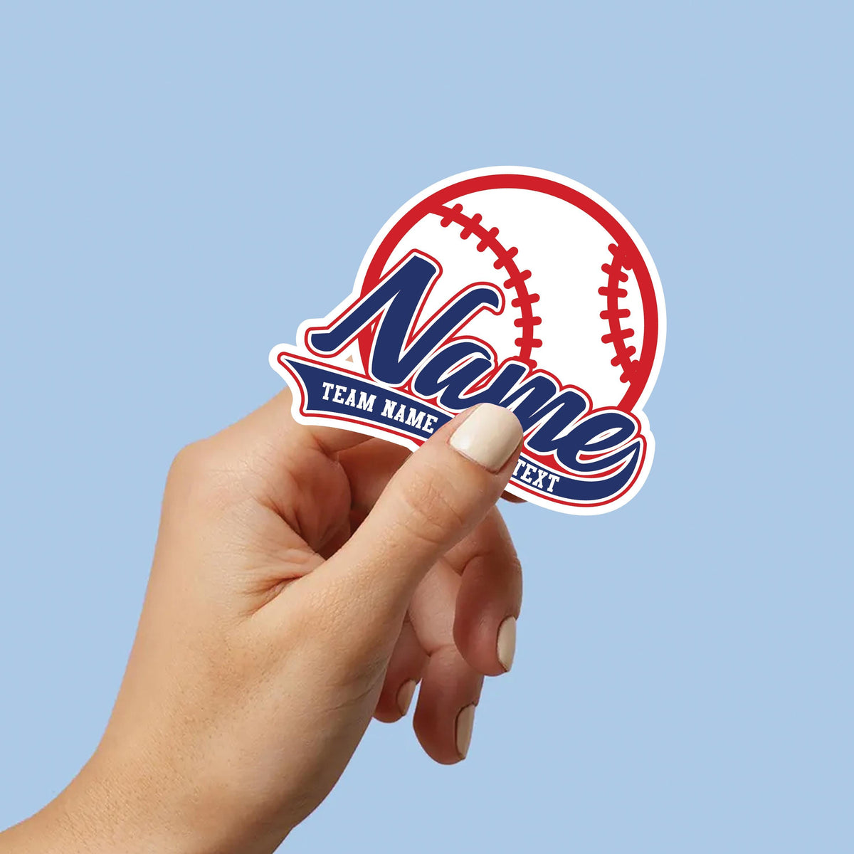 Custom baseball logo sticker with a name and team text – view 5
