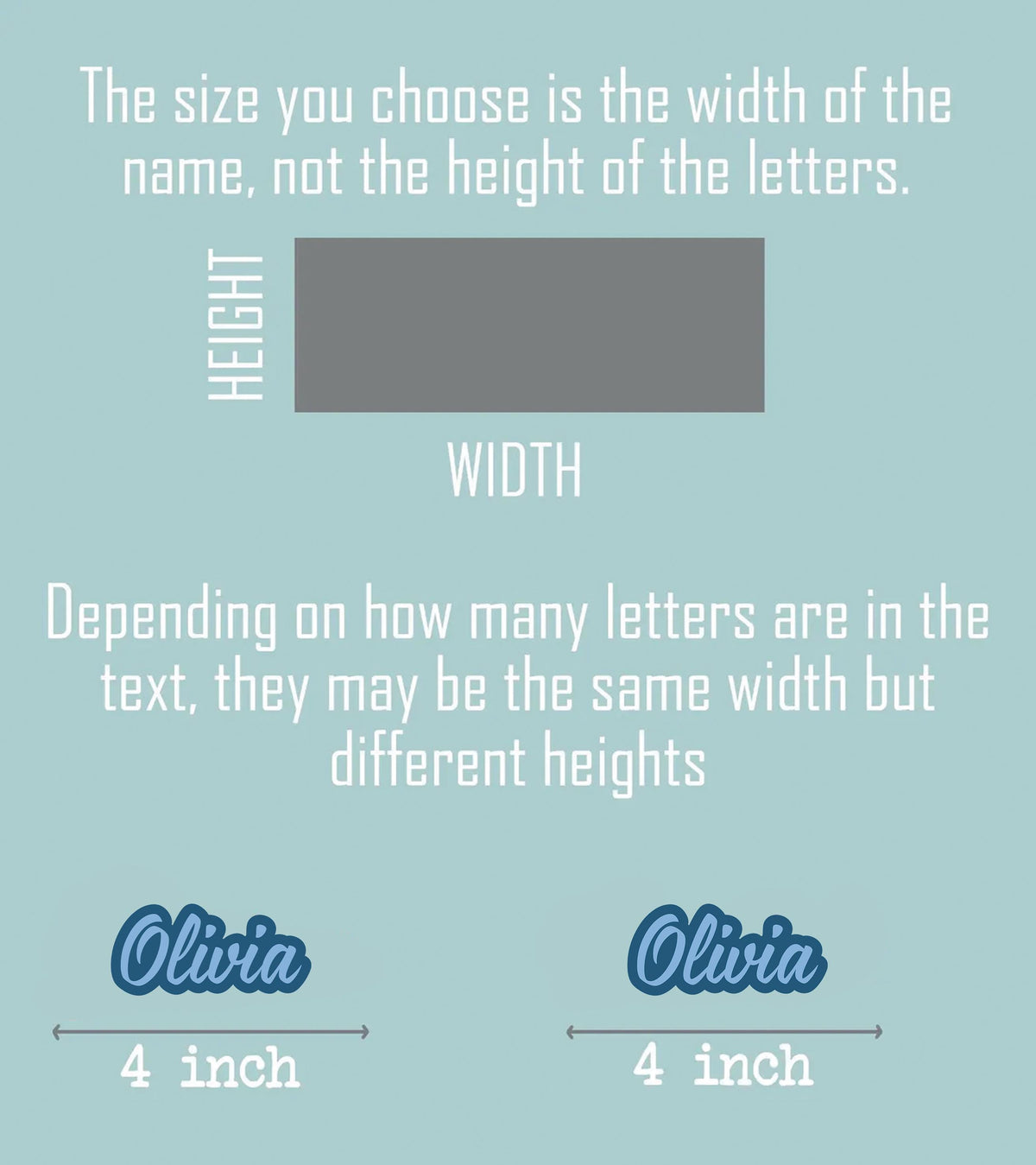 Custom colorful name stickers shown in seven different font styles – view 3