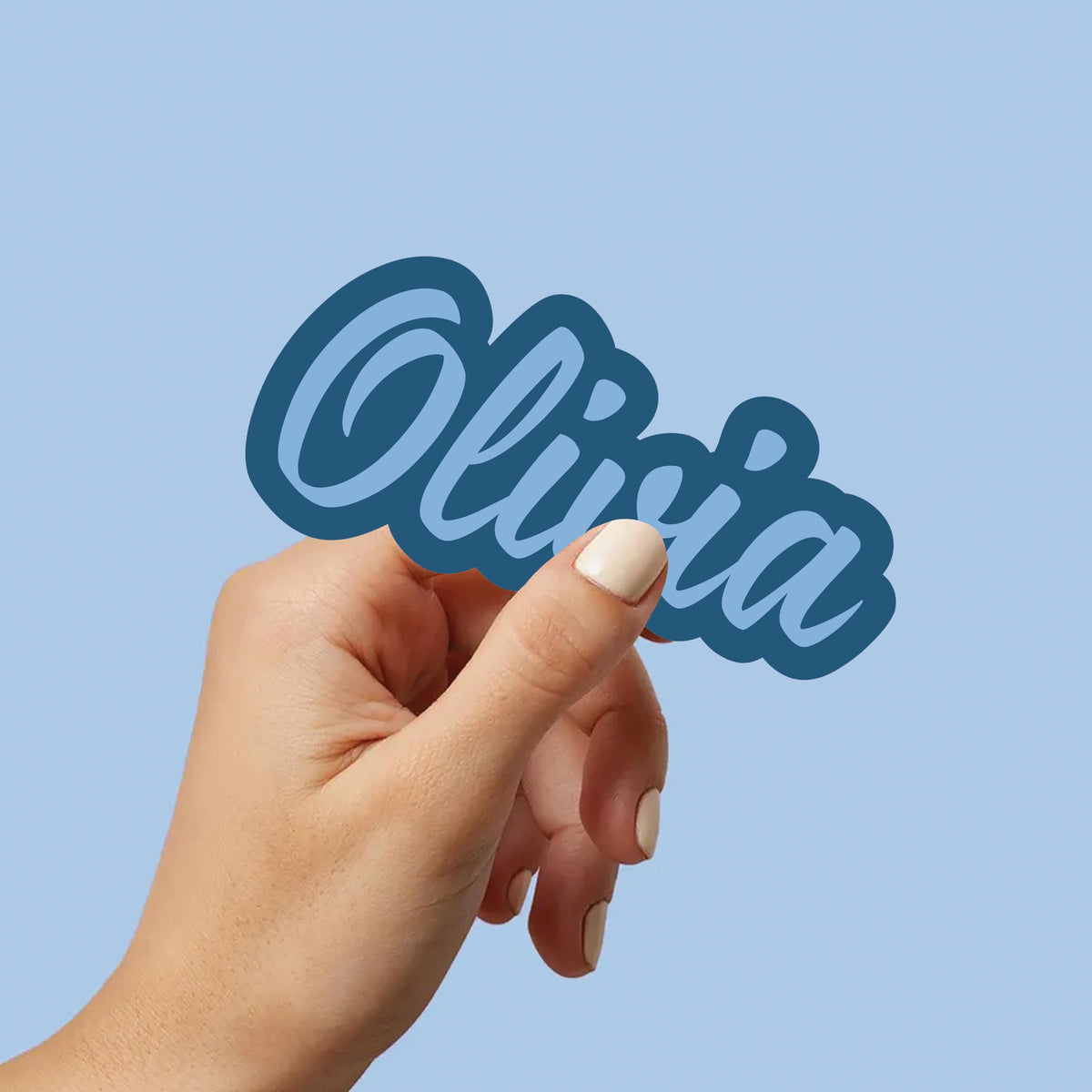 Custom colorful name stickers shown in seven different font styles – view 5