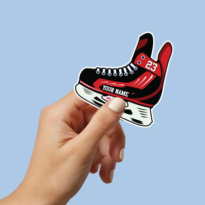 Custom hockey skate and jersey sticker with a name and number – view 4