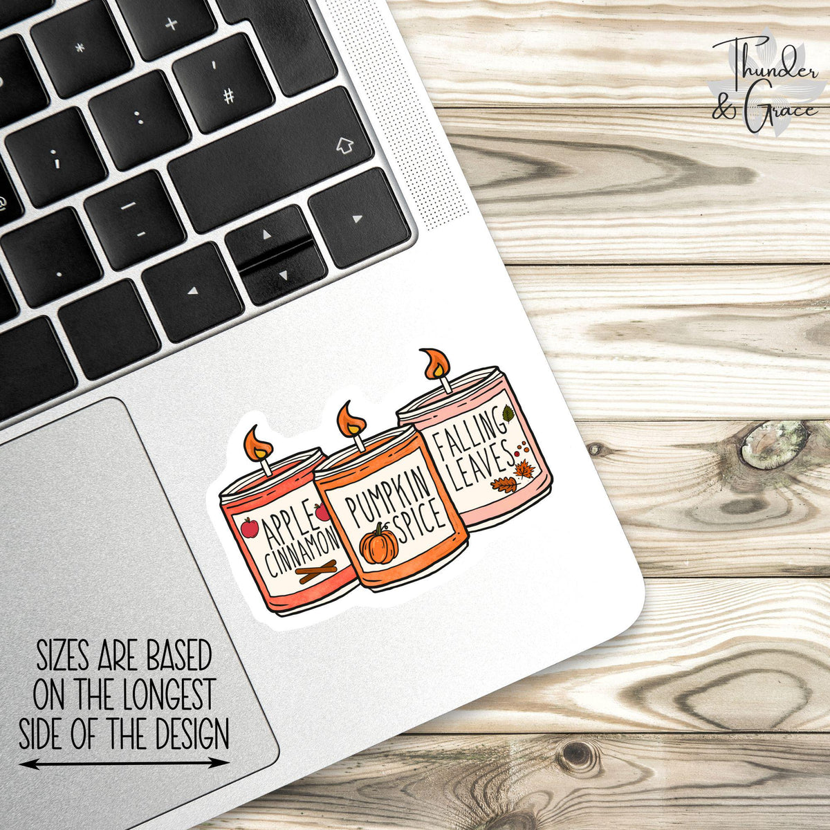 Fall Candles sticker, apple cinnamon – view 2