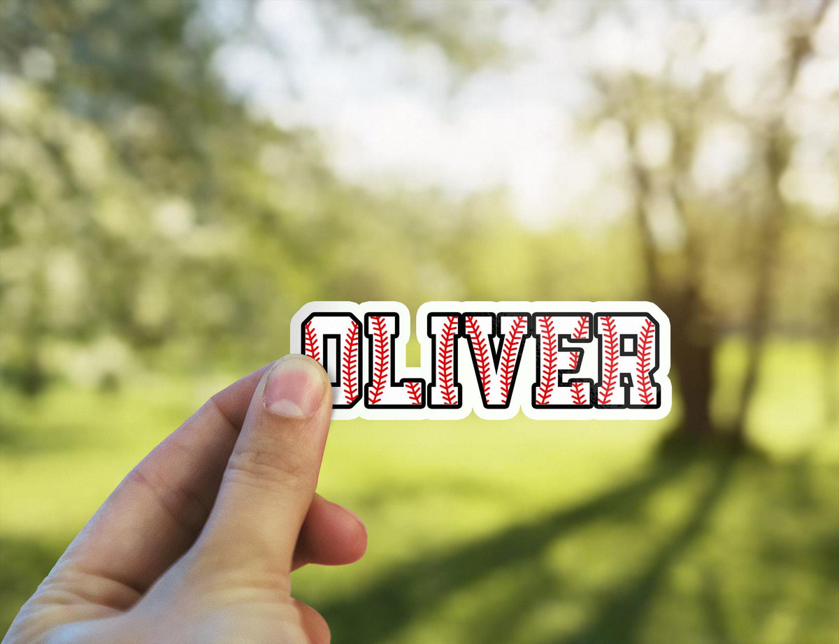 Custom Baseball Name Sticker by Stickreews