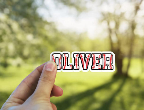 Custom Baseball Name Sticker by Stickreews