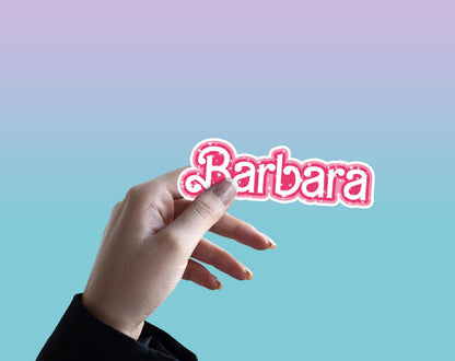 Custom Pink Retro Name Sticker by Stickreews — view 2