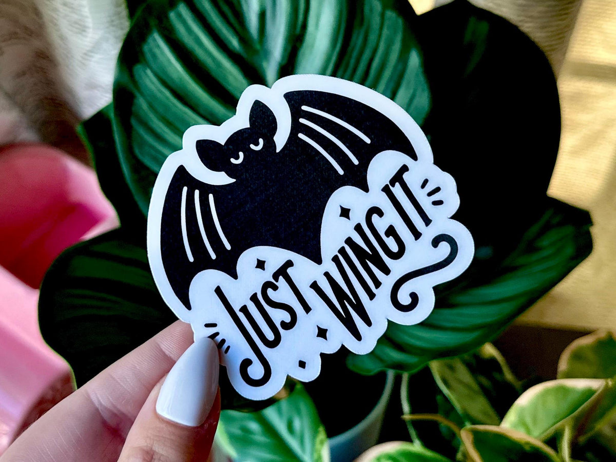 Just Wing It Bat sticker
