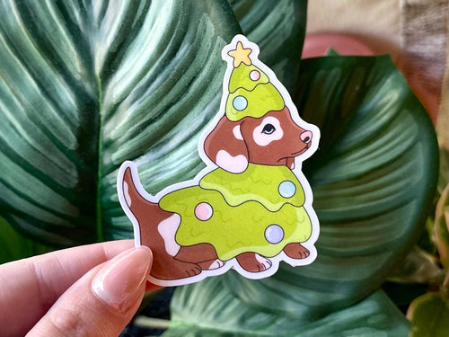 Christmas Tree Dog sticker, christmas shows