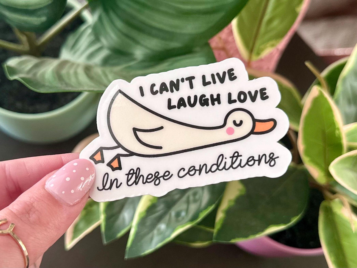I Can't Live Laugh Love Duck sticker