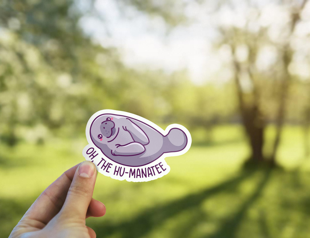 The Hu-Manatee sticker, funny pun design – view 3