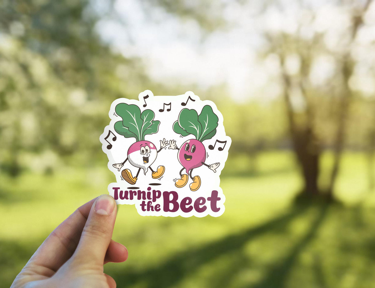 Turnip the Beet sticker, funny music pun – view 3