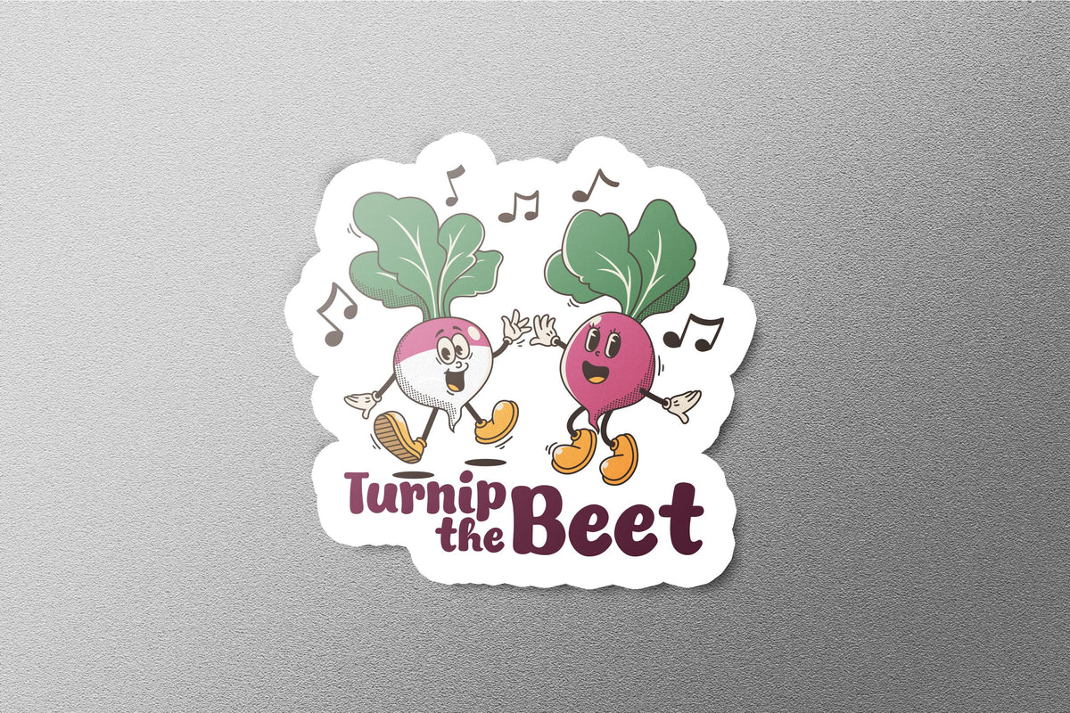 Turnip the Beet sticker, funny music pun